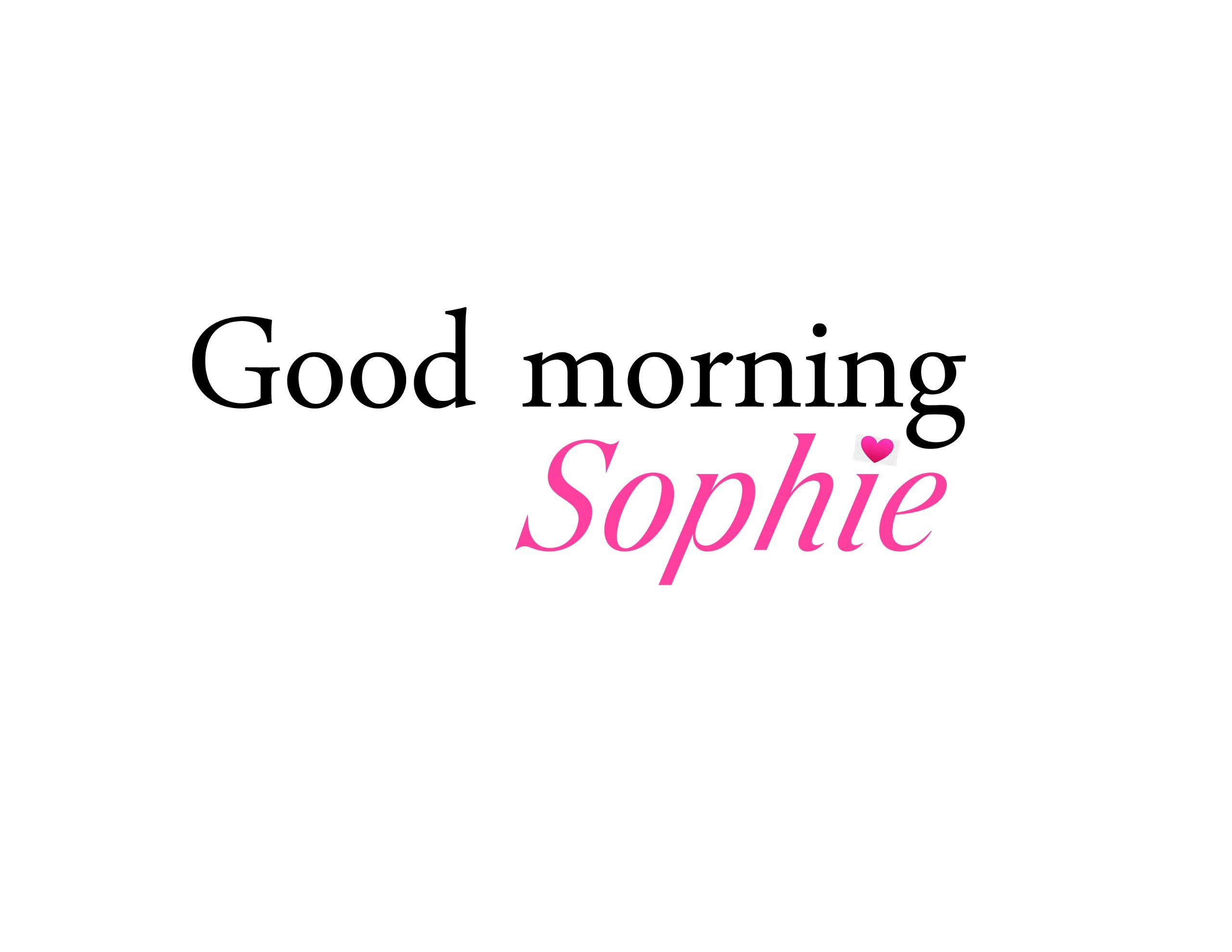 Good morning Sophie